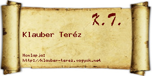 Klauber Teréz névjegykártya